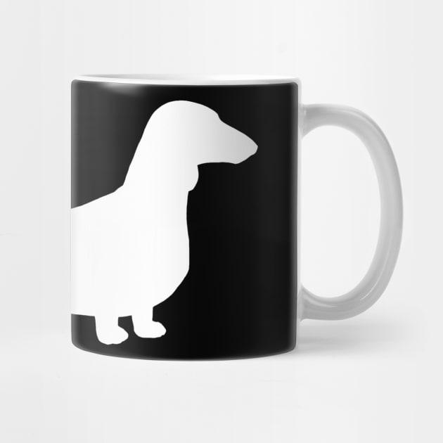 White Dachshund Silhouette | Wiener Dog by Coffee Squirrel